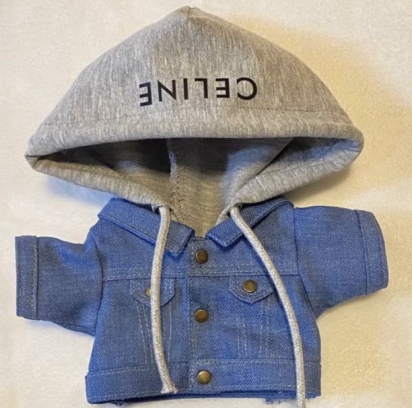 画像2: パクボゴム着用風フード付デニムジャケット/キャップCE 026 (2)