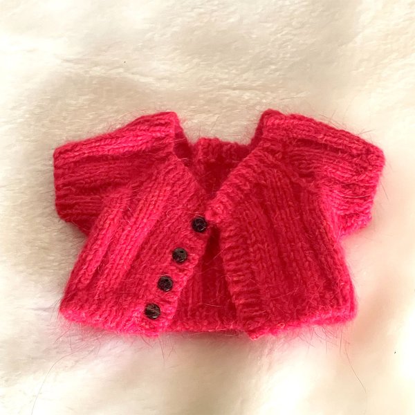 画像2: 15/20/ソイングク着用風 赤カーディガン 027 (2)