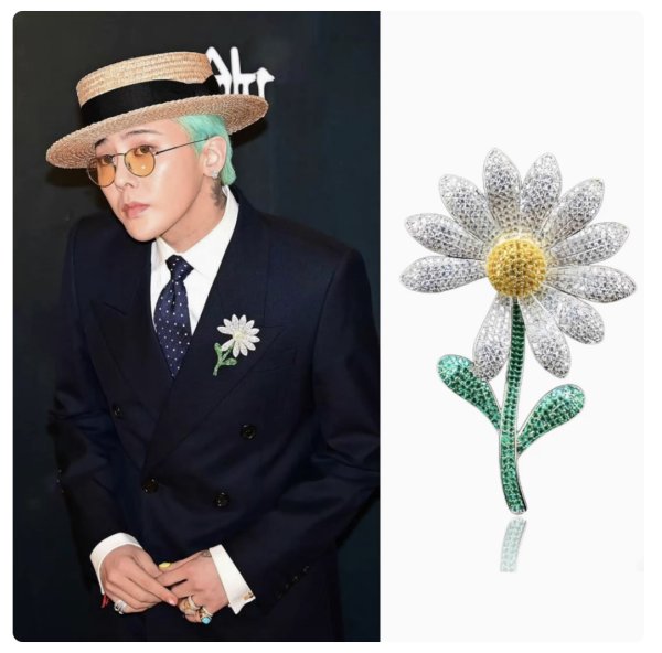画像1: BIGBANG G-DRAGON ジヨン 着用風 ブローチ  018 gdoragon (1)