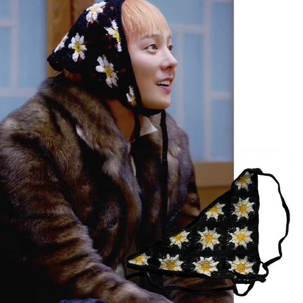 画像1: BIGBANG G-DRAGON ジヨン 着用風 スカーフ バブーシュカ  015 (1)