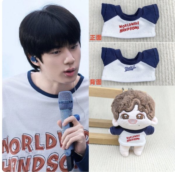 画像1: 【予約】10/15/20/40/ BTS JIN ジン ソクジン 着用風Tシャツ 001 (1)