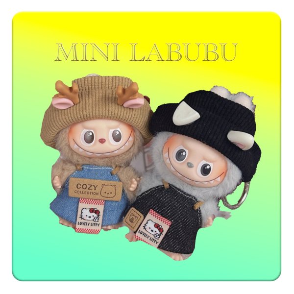 画像1: Mini Labubu/ エプロン 002 アルファベットラブブ PIN FOR LOVE (1)