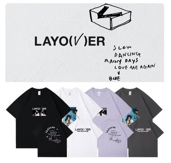 画像1: BTS  テテ ヨンタン LOYO(V)ER Tシャツ 043 V (1)