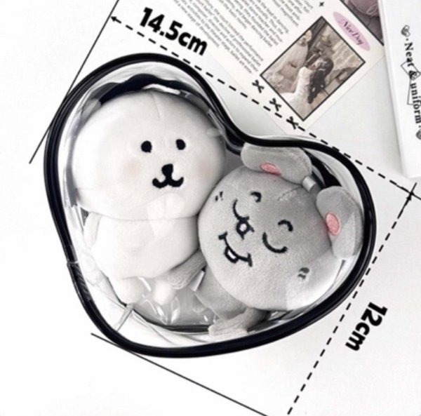 画像7: 10cm用ぬいぐるみ用 ハートのクリアケース 012 痛バ 保護ケース (7)