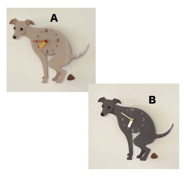 画像1: 犬がうんちしている時計 002 (1)