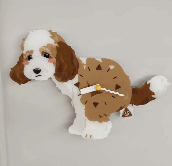 画像1: 犬がうんちしている時計 003 (1)